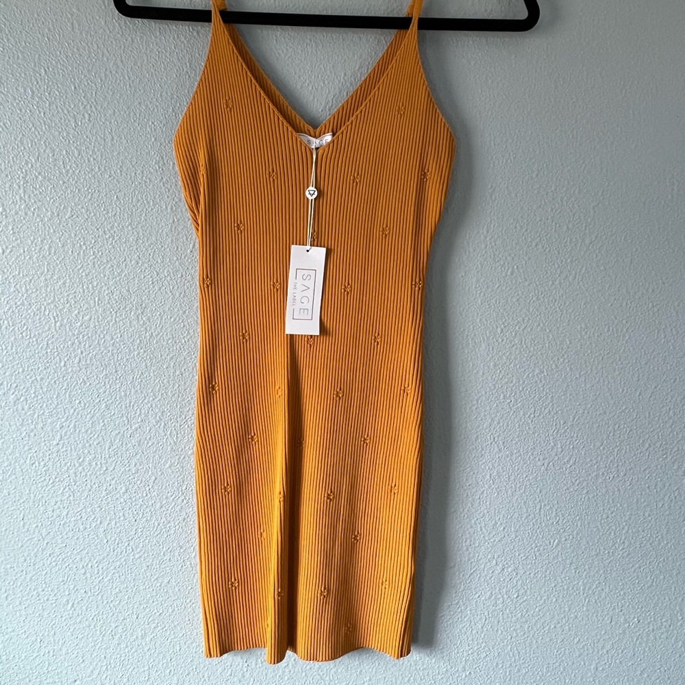 SAGE The Label Mustard Textured Dress from Boutique